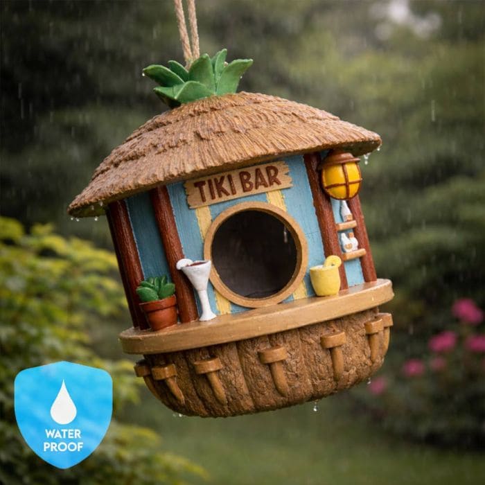 Nichoir à Oiseaux Tiki Bar - Une Cabane à Oiseaux Tropicale Pleine de Charme