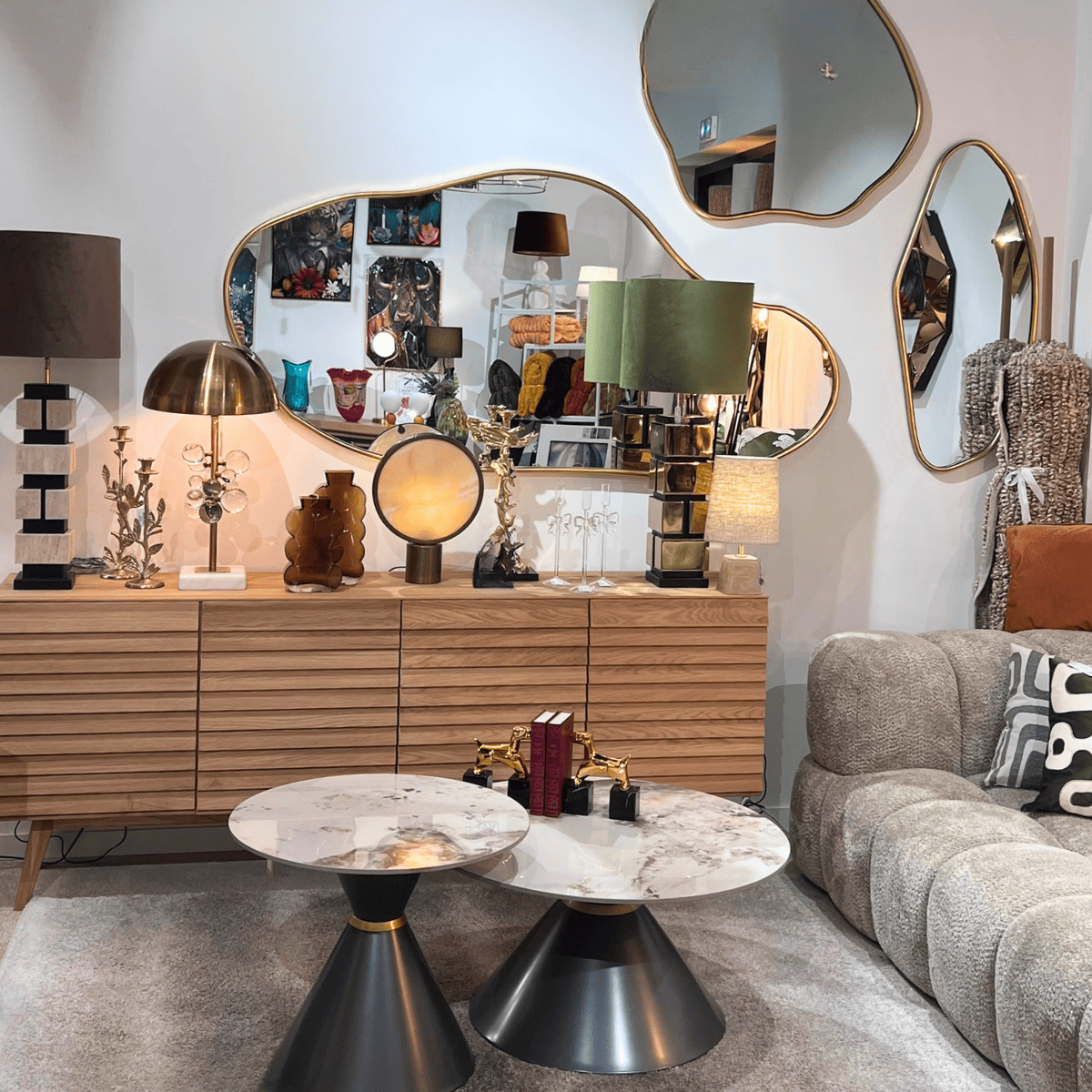 composition de miroirs meuble de stule scandinave moderne