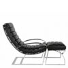 fauteuil-biarritz-cuir-noir-et-ottoman-cuir-plaine-fleur-design-majdeltier-1 Fauteuil Biarritz noir en cuir pleine fleur accompagné de son ottoman assorti.