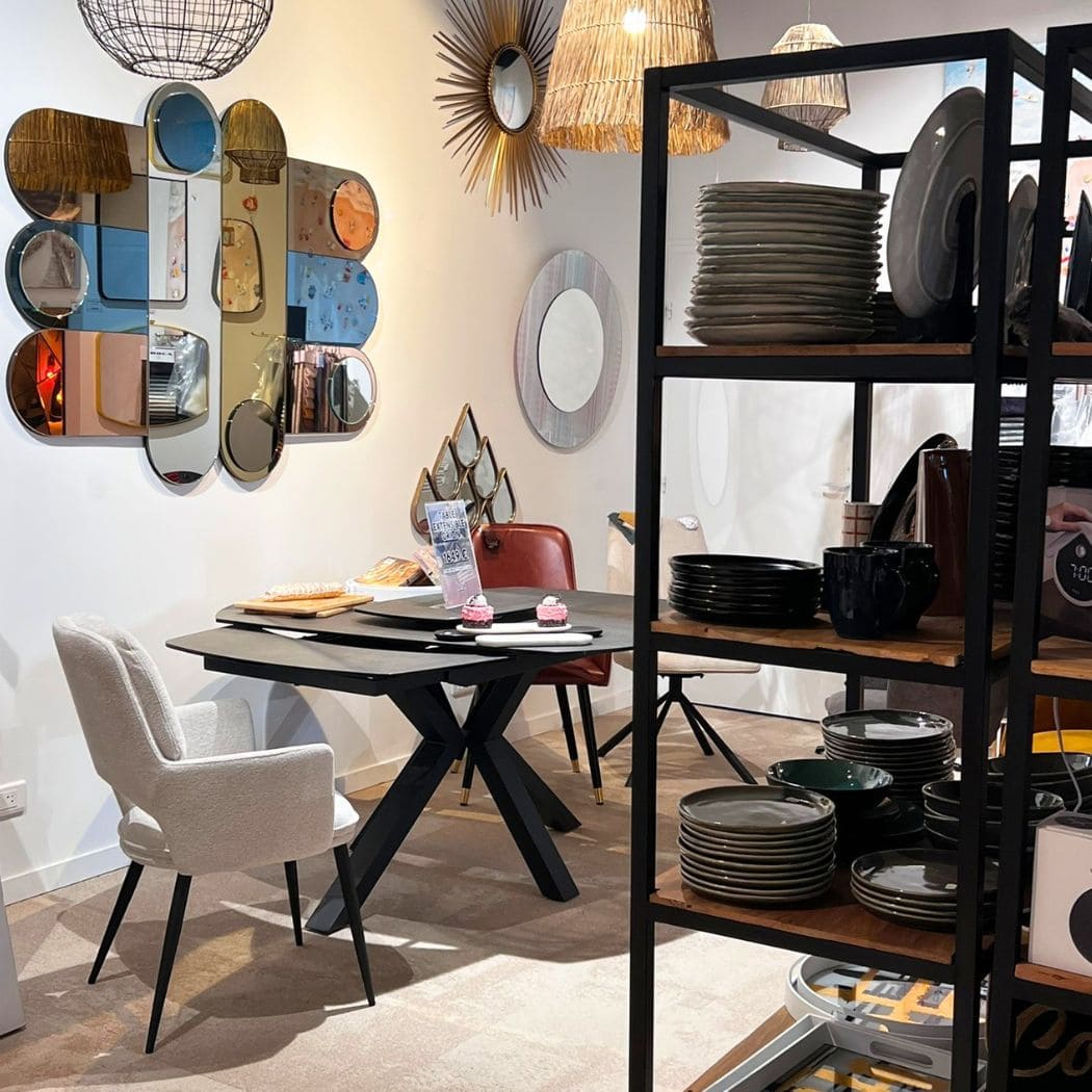 table ceramique pivotante orion, miroir atlantis, magasin majdeltier