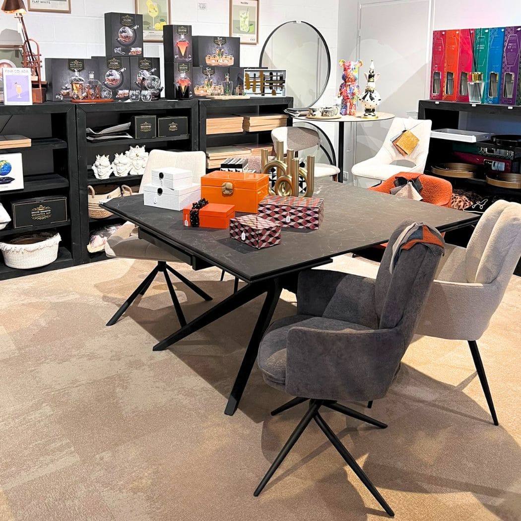 tzble carrée ceramique hector extensible, chaises, magasin majdeltier lille