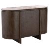 Buffet-Arrondi-Langford-Céramique- 3-portes-chene-foncé-richmond-majdeltier-1 buffet arrondi plateau ceramique vue trois quarts
