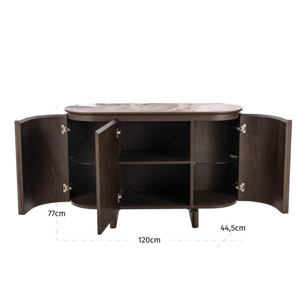 Buffet-Arrondi-Langford-Céramique- 3-portes-chene-foncé-richmond-majdeltier-7 buffet langford avec cotes, 120x77x44.5