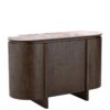 Buffet-Arrondi-Langford-Céramique- 3-portes-chene-foncé-richmond-majdeltier-9 buffet arrondi bois foncé langford avec plateau ceramique, vue trois quarts