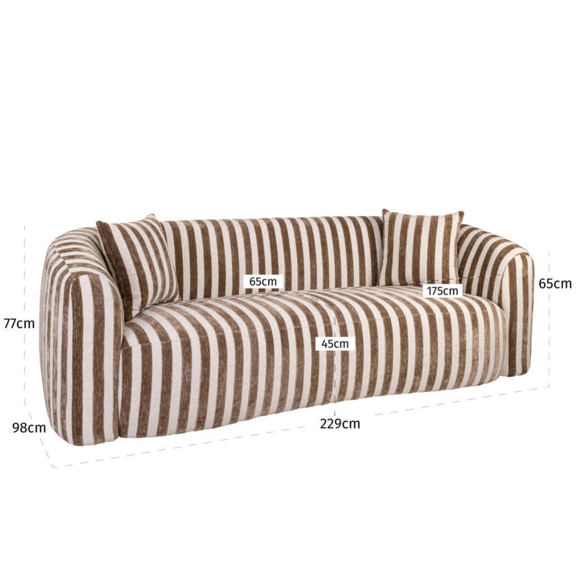 Canapé-Luxandra-Tissu-Rayures-Beige-&-Marron-majdeltier-7 Texture tissu rayé beige marron Richmond Interior, canapé Luxandra, dimensions