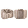 Fauteuil-Luxandra-Tissu-Rayures-Beige-&-Marron-arrondi-majdeltier-10 Fauteuil Luxandra rayé beige marron vue arrière, silhouette arrondie