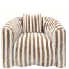 Fauteuil-Luxandra-Tissu-Rayures-Beige-&-Marron-arrondi-majdeltier-3 (2) Fauteuil Luxandra rayé beige marron vue de face, salon contemporain
