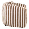 Fauteuil-Luxandra-Tissu-Rayures-Beige-&-Marron-arrondi-majdeltier-4 Fauteuil Luxandra rayé beige marron vue de coté, profil, lignes arrondies