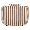 Fauteuil-Luxandra-Tissu-Rayures-Beige-&-Marron-arrondi-majdeltier-5 Fauteuil Luxandra rayé beige marron, vue face et arrière, silhouette arrondie