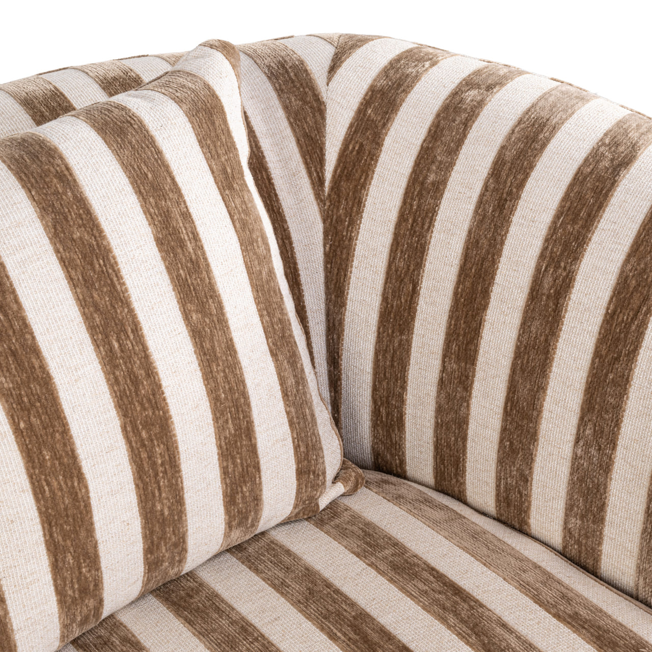 Fauteuil-Luxandra-Tissu-Rayures-Beige-&-Marron-arrondi-majdeltier-7 Texture tissu rayé beige marron, fauteuil Luxandra