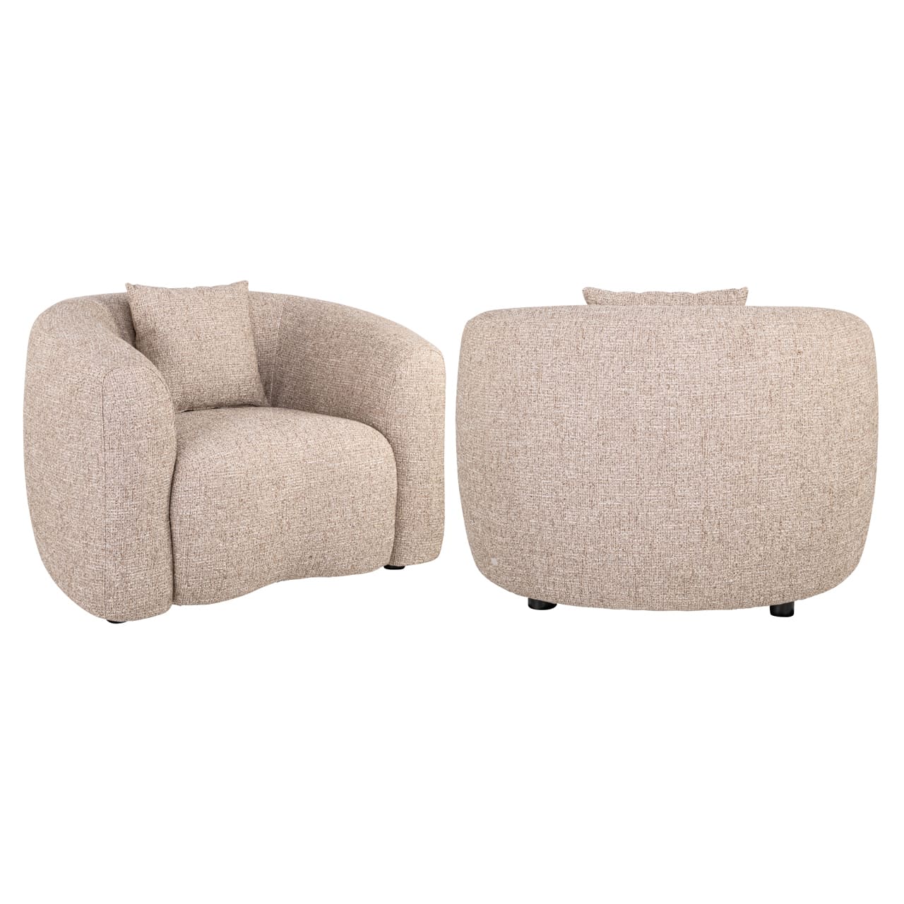 Fauteuil-Luxandra-arrondi-dossier-bombé Fauteuil Luxandra Richmond Interior beige, vue trois quarts et dos