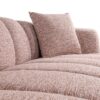 Coussins décoratifs et accoudoir arrondi, canapé Amelia rose poudré
